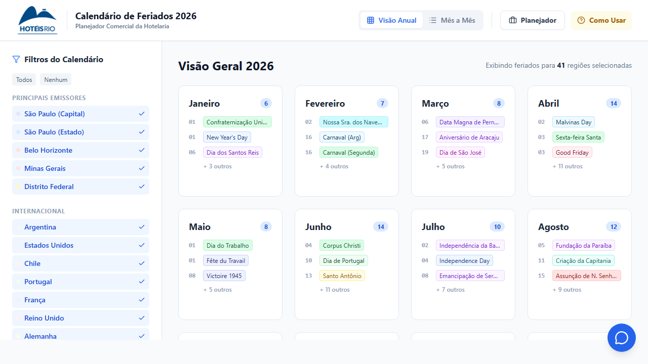 Planejador de Feriados